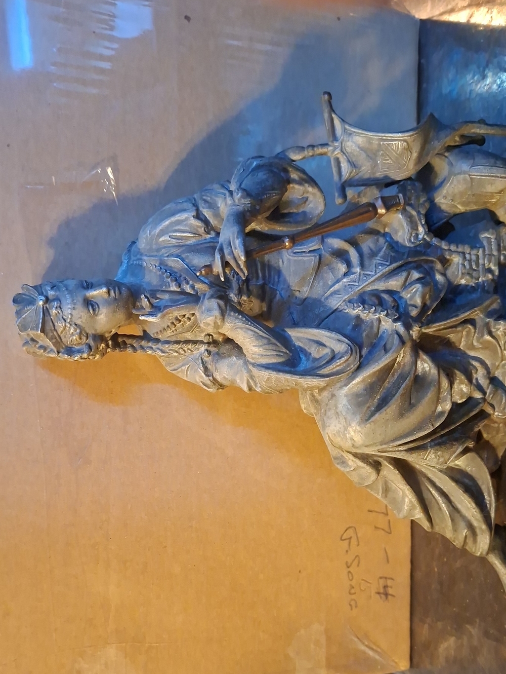 Late 1800s Pot Metal Mantle Cast Sculpture